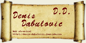 Denis Dabulović vizit kartica
